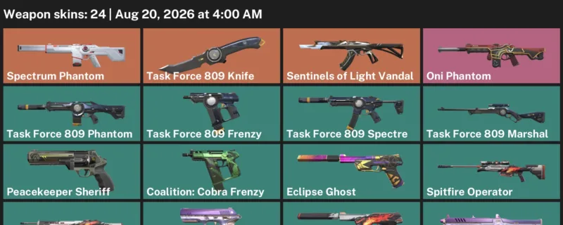 Valorant account inventory for LVL 135 · Oni Phantom & Task Force 809 Knife