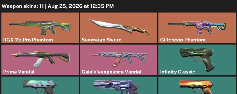 Valorant account inventory for LVL 86 · Glitchpop Phantom & Prime Vandal