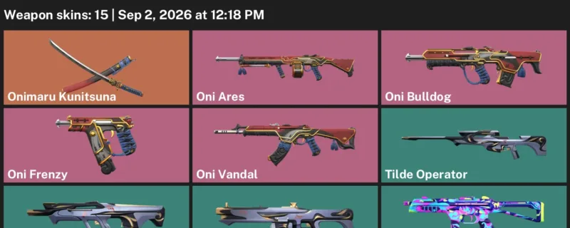 Valorant account inventory for LVL 61 · Onimaru Kunitsuna & Oni Vandal
