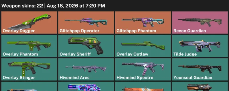 Valorant account inventory for LVL 42 · Glitchpop Phantom & Glitchpop Operator