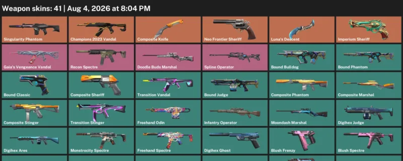 Valorant account inventory for LVL 65 · Composite Knife & Blush Operator
