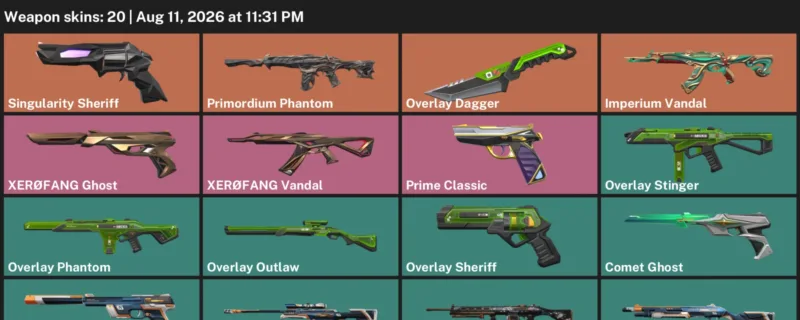 Valorant account inventory for LVL 89 · Overlay Dagger & Imperium Vandal