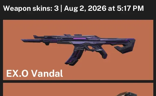 Valorant account inventory for LVL 34 · Reaver Phantom & XerØFang Knife