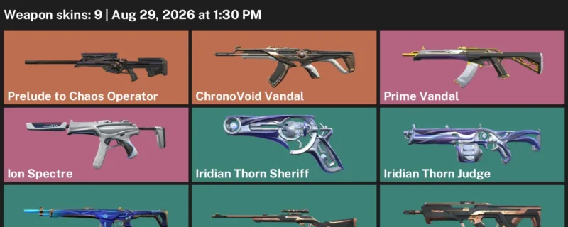 Valorant account inventory for LVL 53 · ChronoVoid Vandal & Ion Spectre & Prime Vandal