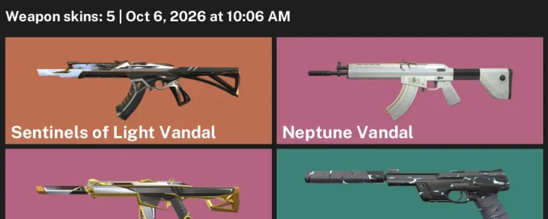 Valorant account inventory for LVL 92 · Neptune Vandal & 2.0 Phantom