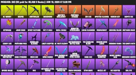 Fortnite account inventory for LVL 2359 - Sultura - The Paradigm - 470 Outfits
