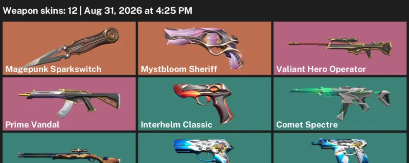 Valorant account inventory for LVL 48 · Prime Vandal & Mystbloom Sheriff
