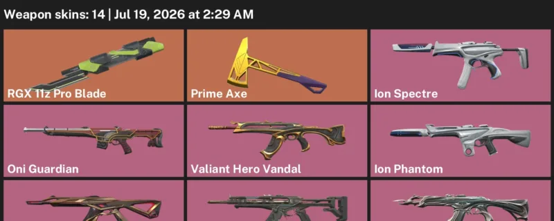 Valorant Accounts listing: LVL 149 · RGX 11z Pro Blade · 14 Skins - Gold 2, 14 skins