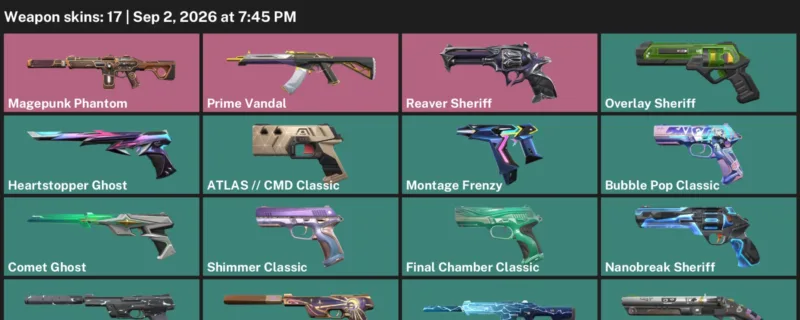 Valorant account inventory for LVL 314 · Magepunk Phantom & Cmd Classic