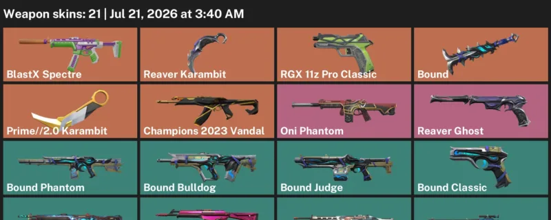 Valorant Accounts listing: LVL 48 · Prime//2.0 Karambit & Reaver Karambit · 21 Skins - Gold 3, 21 skins