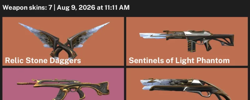 Valorant account inventory for LVL 14 · Valiant Hero Vandal & Sentinels of Light Phantom