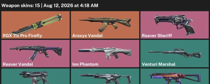 Valorant account inventory for LVL 66 · Araxys Vandal & 9 Lives Phantom