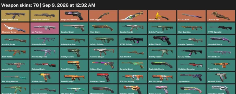 Valorant account inventory for LVL 203 · Tac Blade & Ruin Dagger
