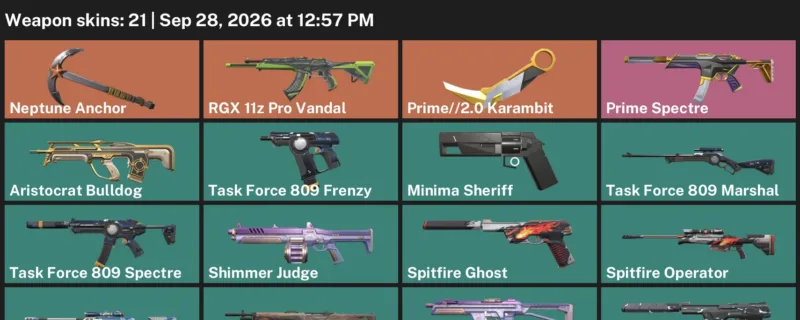 Valorant account inventory for LVL 51 · 2.0 Karambit & Prime Spectre