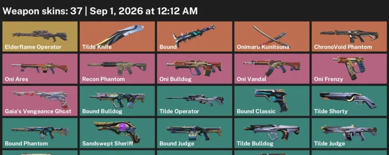 Valorant account inventory for LVL 143 · ChronoVoid Phantom & Tilde Knife
