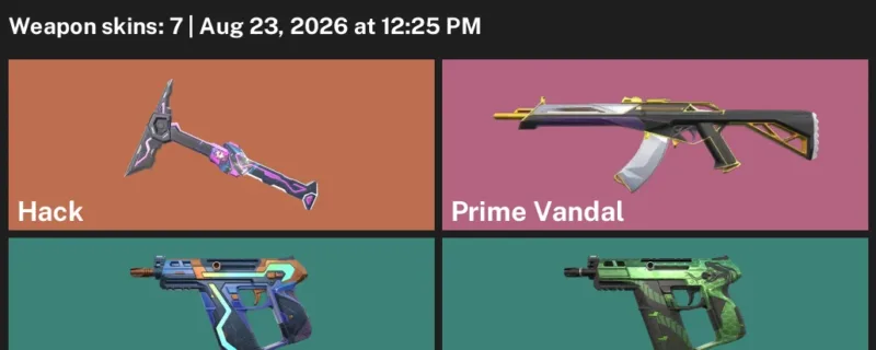 Valorant account inventory for LVL 115 · Prime Vandal & Game Over Sheriff