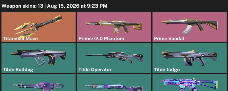 Valorant account inventory for LVL 23 · Prime Vandal & Prime & 13 Skins Prime Vandal