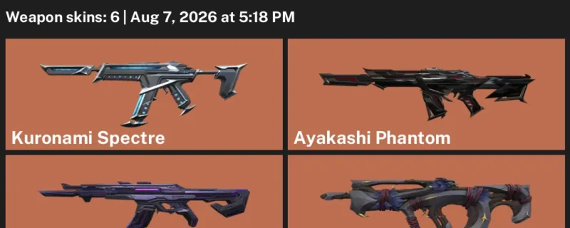 Valorant account inventory for LVL 74 · Ayakashi Phantom & EX.O Vandal & Kuronami Spectre