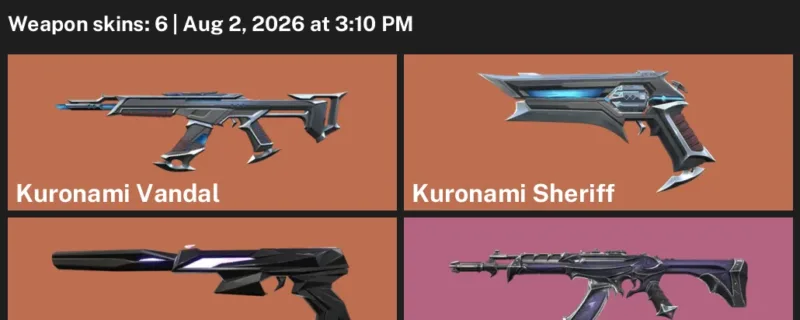 Valorant account inventory for LVL 110 · Kuronami Vandal & Reaver Vandal