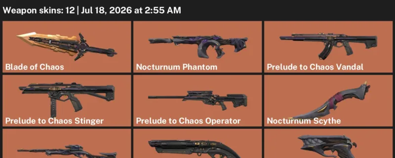 Valorant Accounts listing: LVL 53 · Blade of Chaos & Nocturnum Scythe · 12 Skins - Silver 1, 12 skins