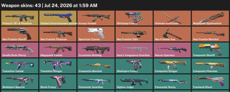 Valorant Accounts listing: LVL 89 · Aquatica Ares & Aquatica Shorty · 43 Skins - Platinum 3, 43 skins