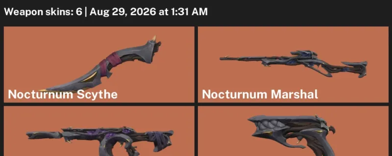 Valorant account inventory for LVL 31 · Nocturnum Scythe & Nocturnum Phantom