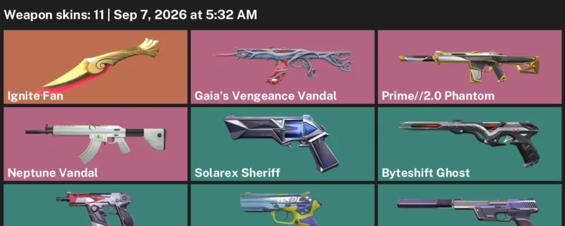 Valorant account inventory for LVL 167 · Ignite Fan & Neptune Vandal