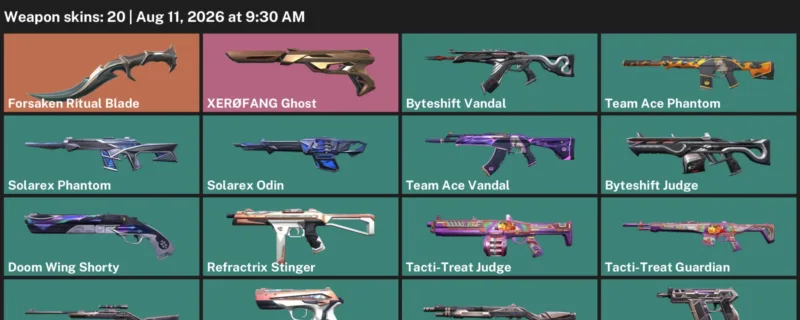 Valorant account inventory for LVL 38 · Forsaken Ritual Blade & Byteshift Vandal