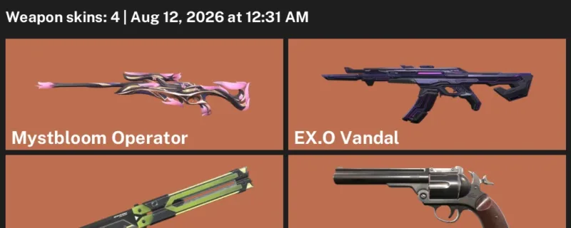 Valorant account inventory for LVL 53 · EX.O Vandal & Mystbloom Operator & RGX 11z Pro Firefly