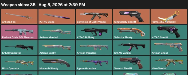 Valorant account inventory for LVL 128 · Tac Blade & Prime & 2.0 Karambit