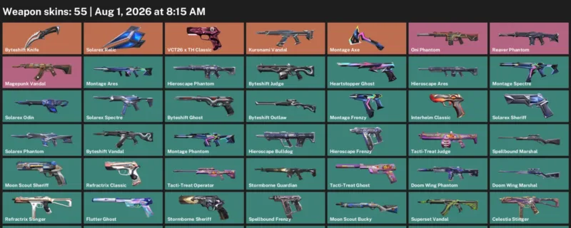 Valorant account inventory for LVL 122 · Byteshift Vandal & Byteshift Ghost