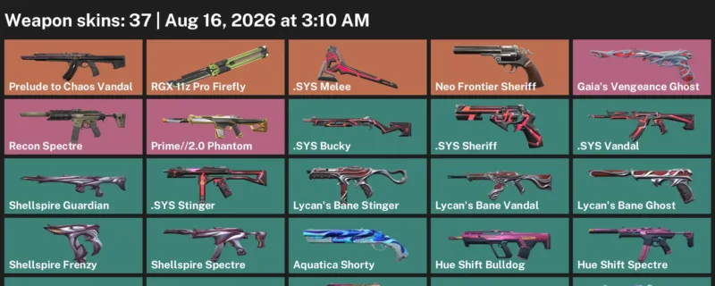 Valorant account inventory for LVL 79 · Sys Vandal & Sys Sheriff