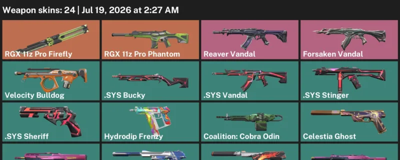 Valorant Accounts listing: LVL 69 · .SYS Bucky & .SYS Sheriff · 24 Skins - Gold 2, 24 skins