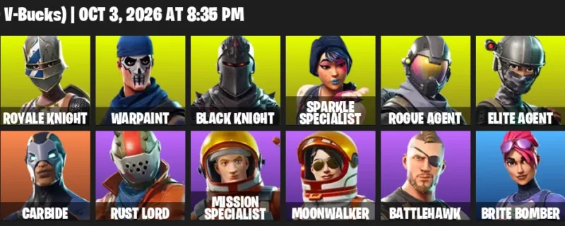 Fortnite account inventory for Blue Squire - The Reaper - 20 Outfits