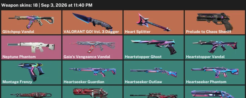 Valorant account inventory for LVL 38 · Glitchpop Vandal & Valorant GO! Vol. 3 Dagger