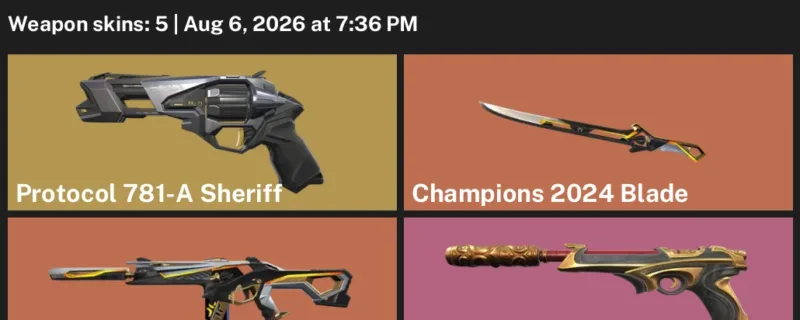 Valorant account inventory for LVL 31 · Champions 2024 Blade & Champions 2024 Phantom