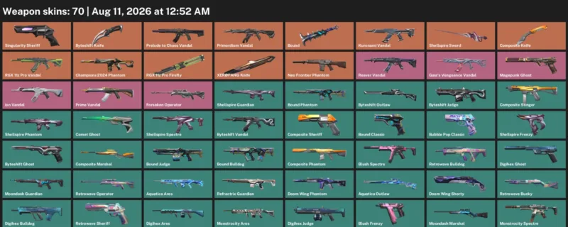 Valorant account inventory for LVL 163 · XerØFang Knife & Composite Knife
