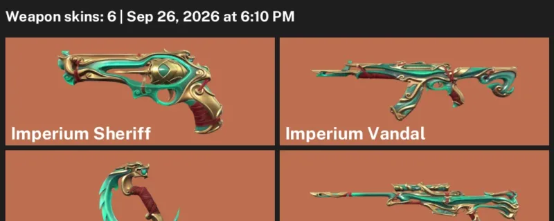 Valorant account inventory for LVL 35 · 2.0 Phantom & Imperium Vandal