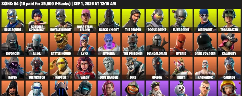 Fortnite account inventory for LVL 693 - Blue Squire - Sparkle Specialist - 84 Outfits