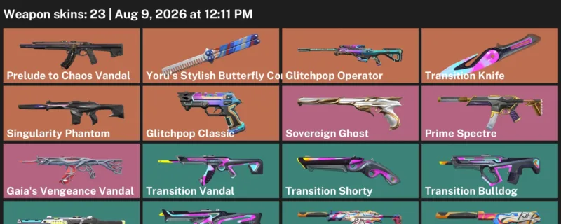 Valorant account inventory for LVL 120 · 23 Skins Transition Knife & Gaia's Vengeance Vandal