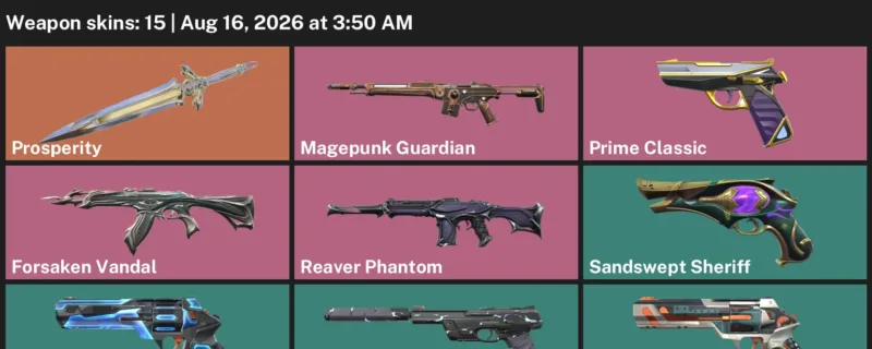 Valorant account inventory for LVL 169 · 15 Skins Forsaken Vandal & Forsaken Vandal & Hush Ghost