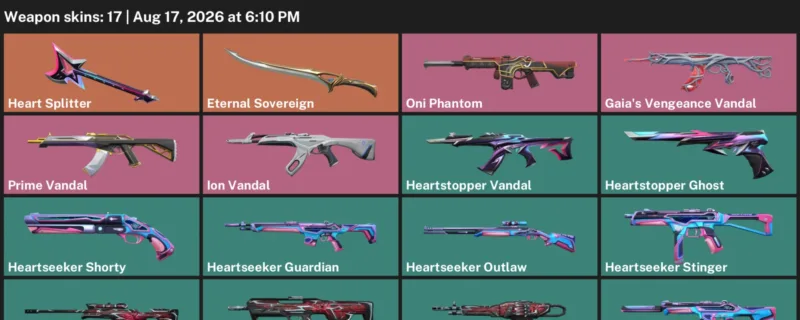 Valorant account inventory for LVL 30 · Gaia's Vengeance Vandal & Heartbreaker Sheriff