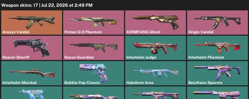 Valorant Accounts listing: LVL 50 · Araxys Vandal & Belaflaire Bucky · 17 Skins - Platinum 1, 17 skins