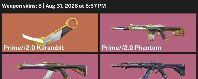 Valorant account inventory for LVL 78 · 2.0 Karambit & Reaver Vandal
