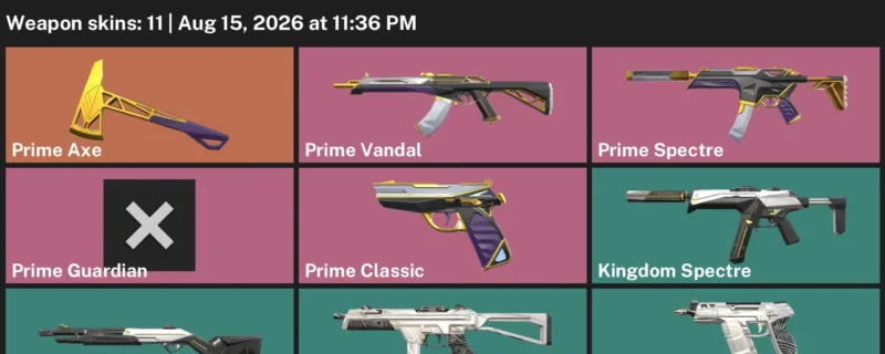 Valorant account inventory for LVL 1 · Prime Axe & Prime Classic