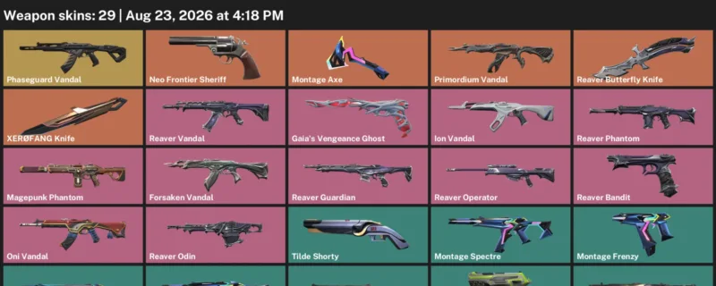 Valorant account inventory for LVL 123 · Reaver Butterfly Knife & XerØFang Knife
