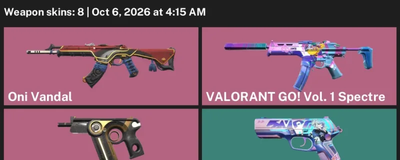 Valorant account inventory for LVL 97 · Oni Vandal & Sandswept Sheriff