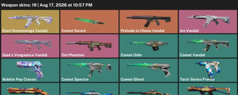 Valorant account inventory for LVL 61 · Cloudweaver Sheriff & Comet Odin