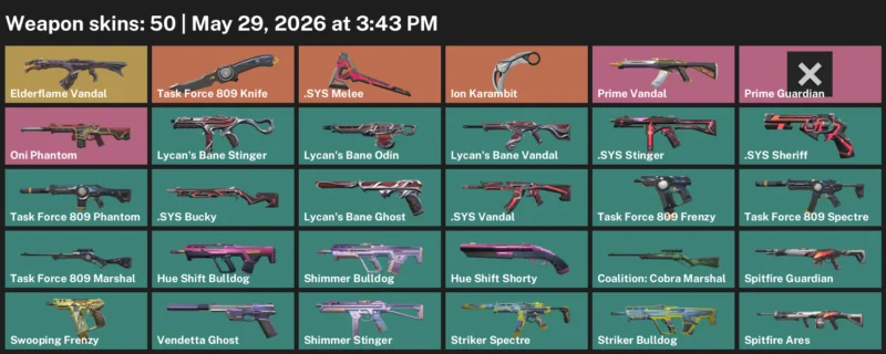 LVL 128, Ion Karambit, Elderflame/Prime Vandal, Oni Phantom, Prime Guardian, 2x Battle Pass