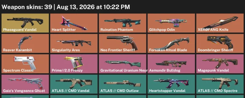Valorant account inventory for LVL 79 · Forsaken Ritual Blade & Reaver Karambit